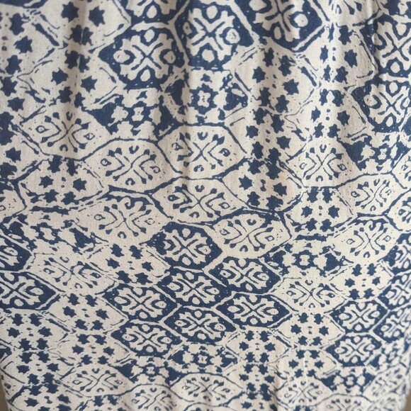 En Crème Blockprint Maxi Dress Boho Coastal Cowgirl Grandma Viscose Hippie India - Picture 2 of 10